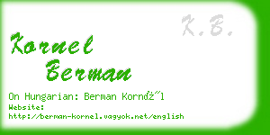 kornel berman business card